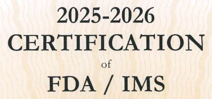 FDA IMS Certificate